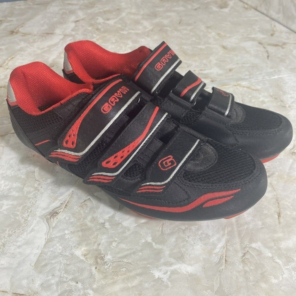 Gavin VELO Road Bike Cycling Black Red Bicycle Shoe Adults (42 EU) US Mens 9